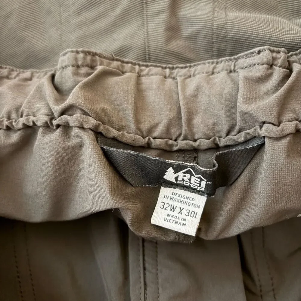 REI Co-Op Pants Men's 32 x 30 Gray Outdoor Hiking Pocket Lightweight